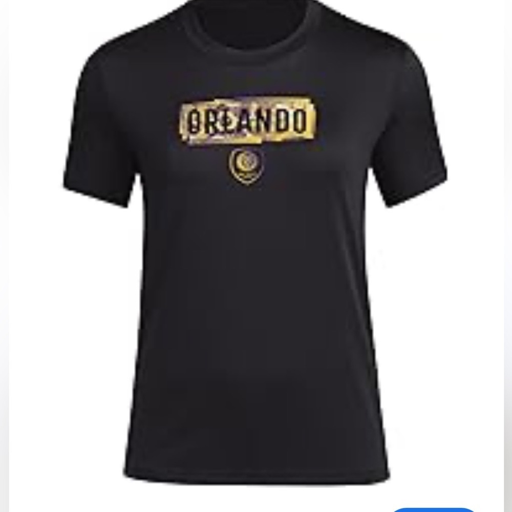 NWT Adidas Orlando City SC Local Black T-Shirt with Gold Logo